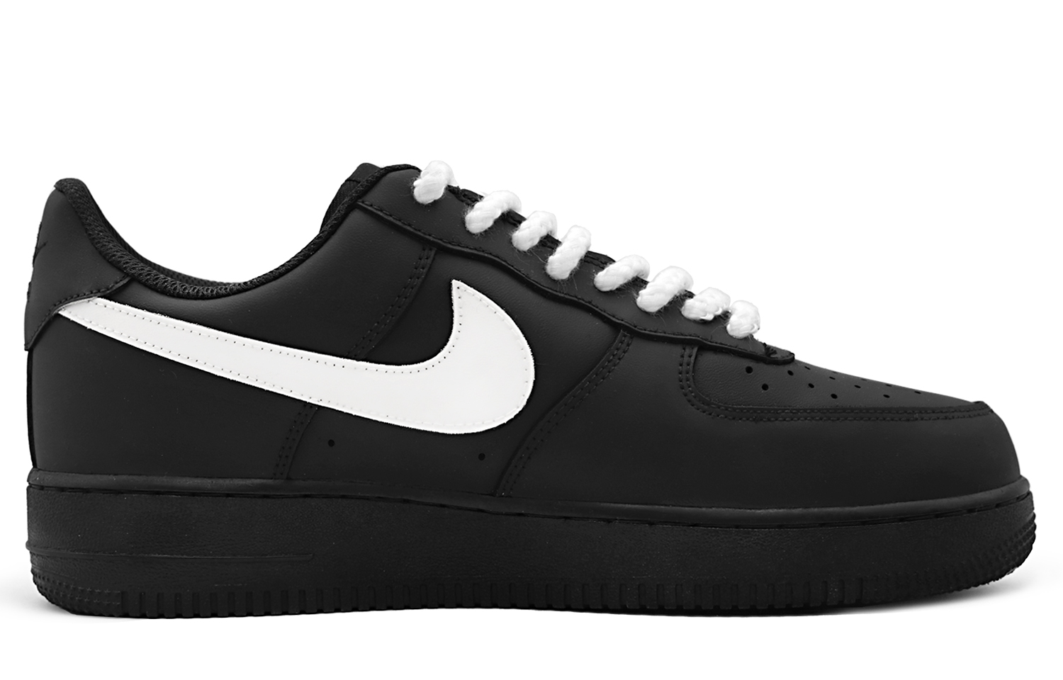 Nike Кроссовки Air Force 1 Stardust Outlaw с износостойким верхом, низким профилем, для скейтбординга, унисекс, черный, белый, серый — фото 4