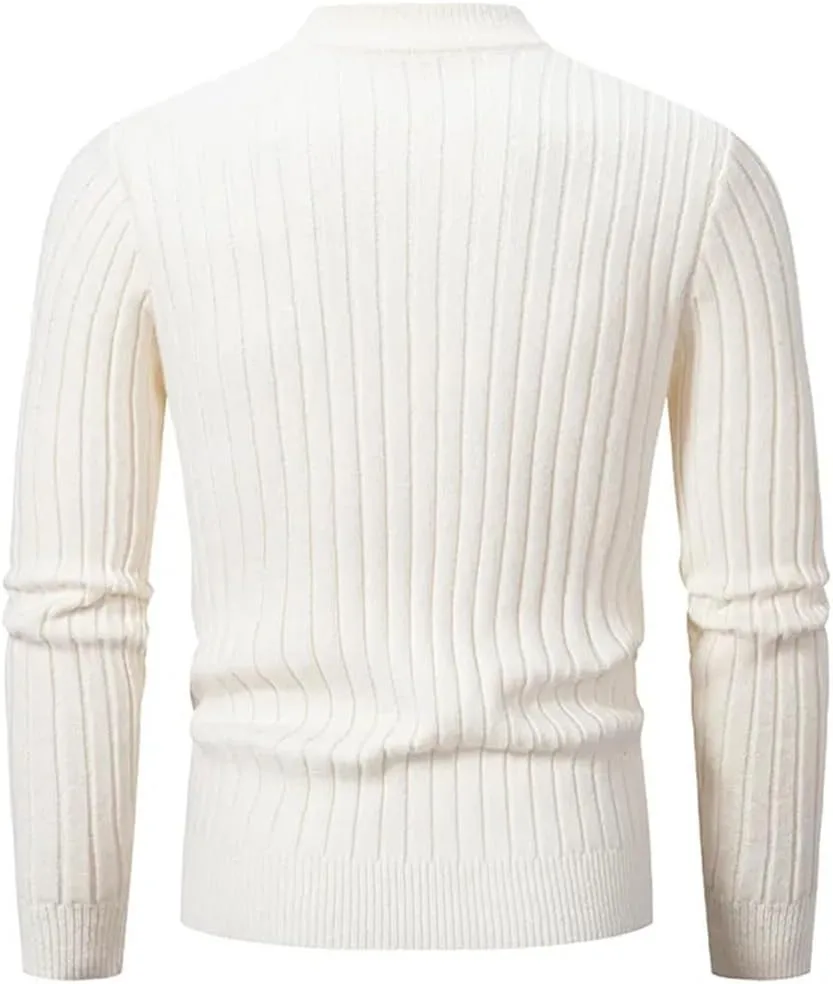 Мужской свитер с высоким воротником, длинный рукав, Slim Fit — фото 3
