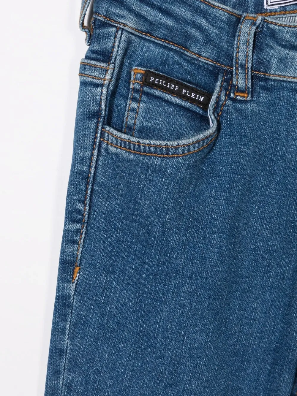 Джинсы Iconic Plein стандартного кроя Philipp Plein Junior, синий — фото 3