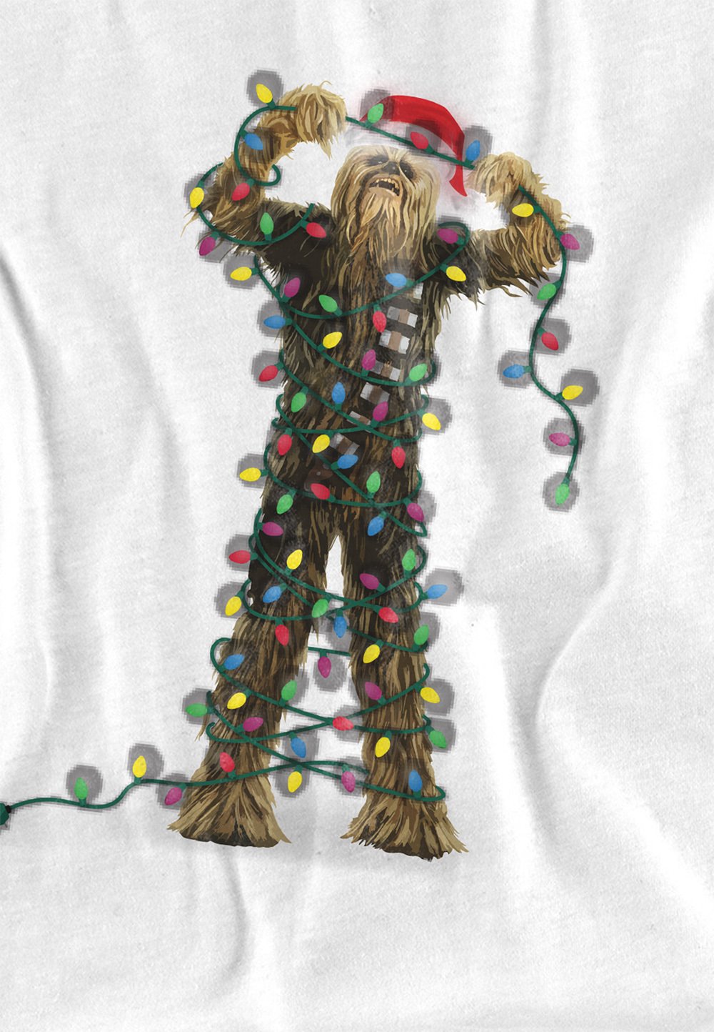 

Футболка с принтом STAR WARS CHRISTMAS CHEWBACCA TANGLED LIGHTS Disney, белый