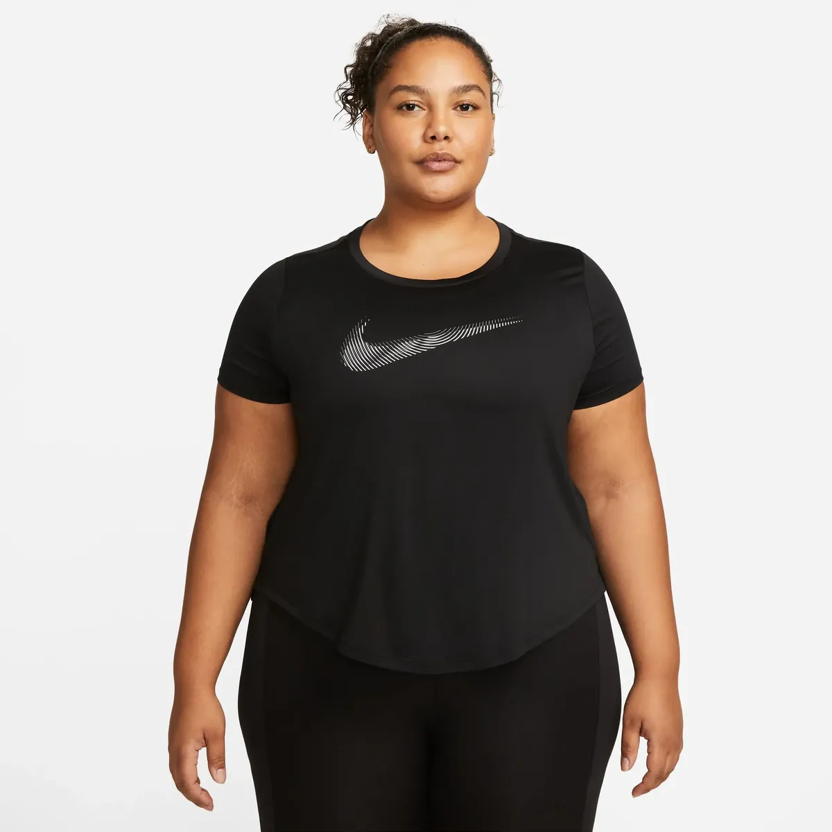 

Футболка для бега Nike "W NK DF SWOOSH HBR SS TOP", черный