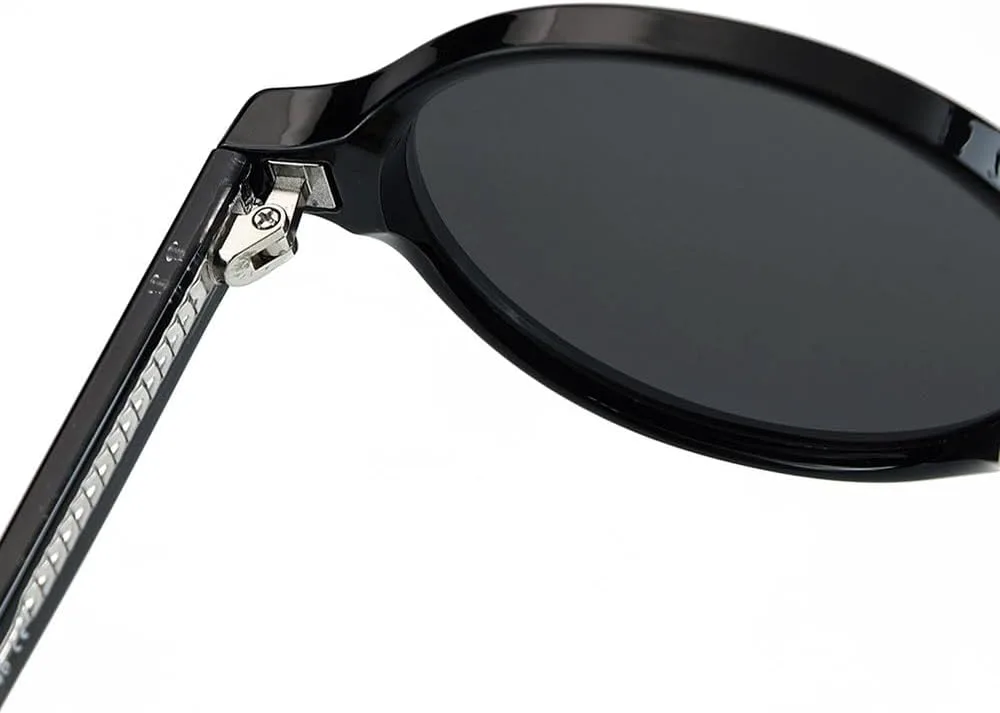 

Унисекс модные солнцезащитные очки, поляризованные мужские ретро овальные солнцезащитные очки для женщин UV400 круглые ацетатные летние очки WNCKSQ, Gray With Black