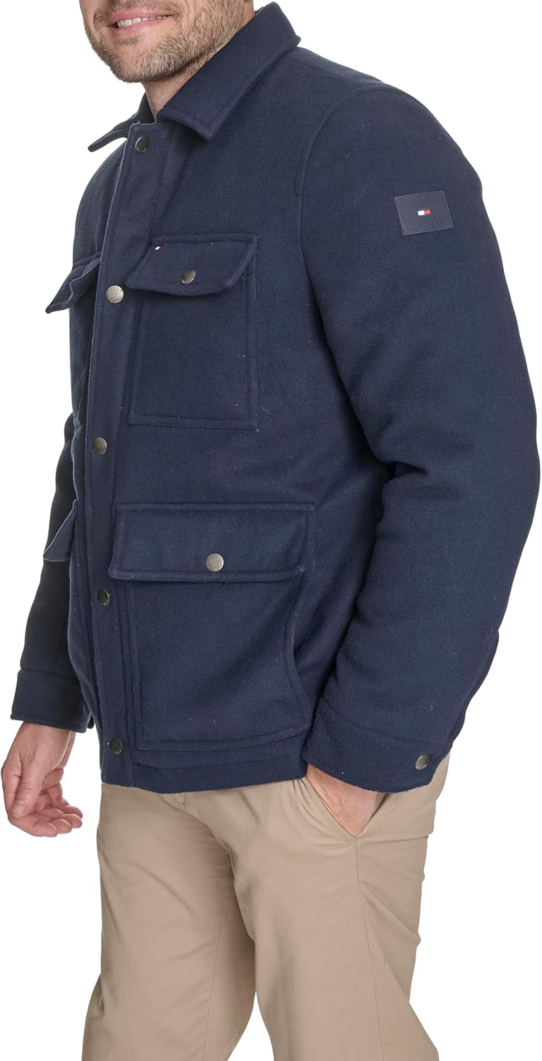 Мужская шерстяная куртка Tommy Hilfiger с четырьмя карманами, Navy — фото 3
