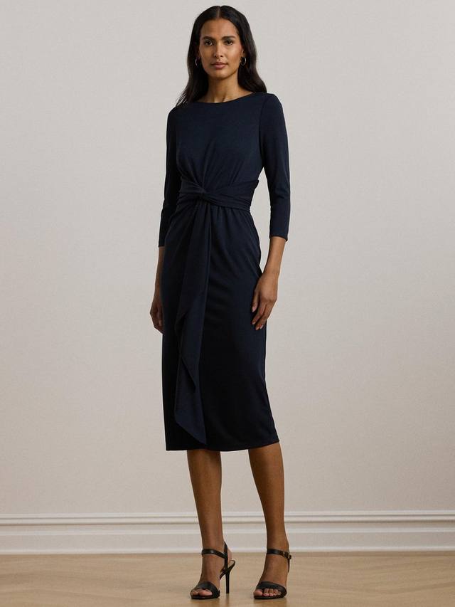 

Платье миди из джерси thalneia twist из джерси Ralph Lauren, темно-синий