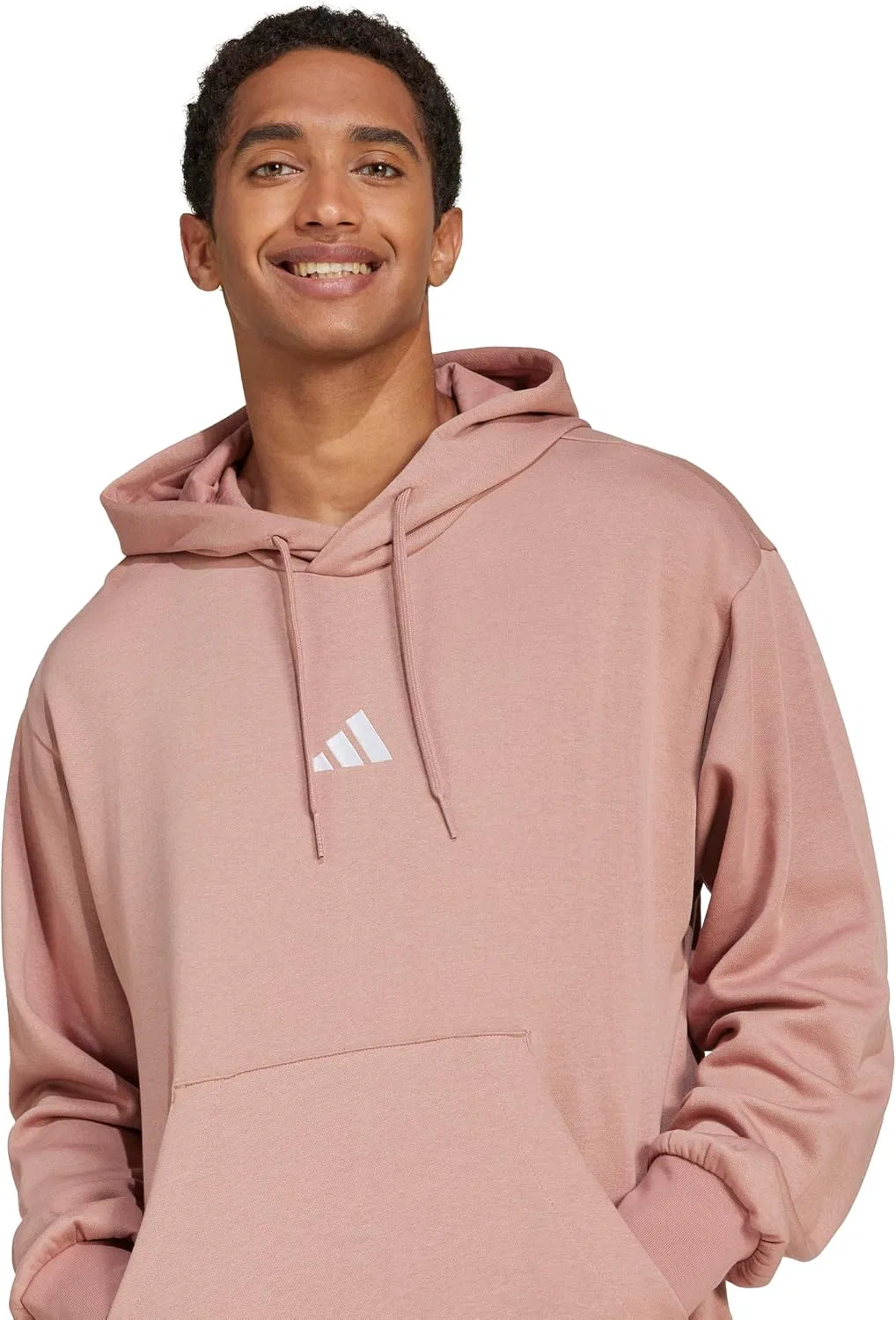Толстовка с капюшоном Adidas Men's Essentials Feel Cozy Fleece Adidas Originals, белый — фото 4