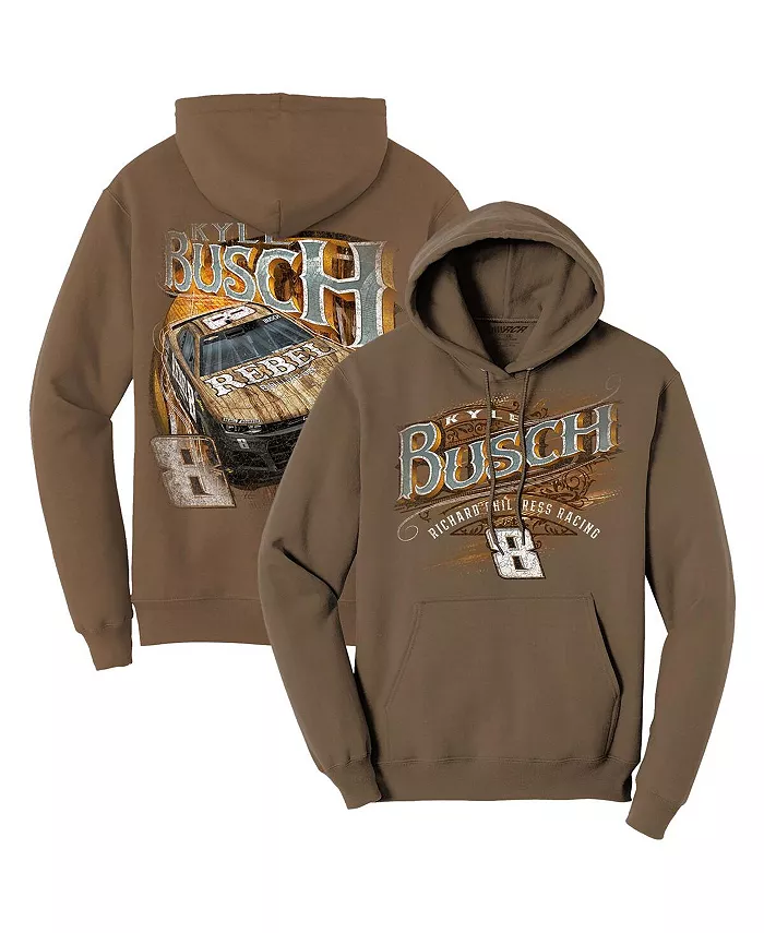 

Мужская коричневая толстовка с капюшоном Kyle Busch Rebel Bourbon Richard Childress Racing Team Collection