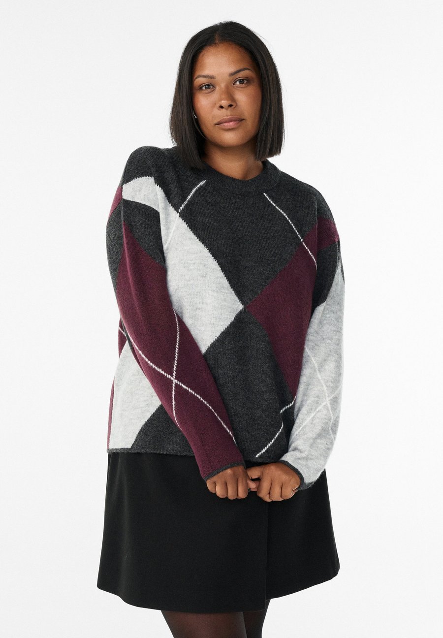 

Джемпер Zizzi Jumper, Dark Grey Mel Comb/Dark Grey