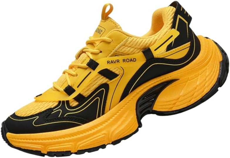 

Мужские модные спортивные кроссовки FmShi с толстой подошвой в ретро-стиле. Оснащены амортизирующим дизайном. Удобные, противоскользящие, долговечные. Подходят для улицы и повседневного использования, желтый