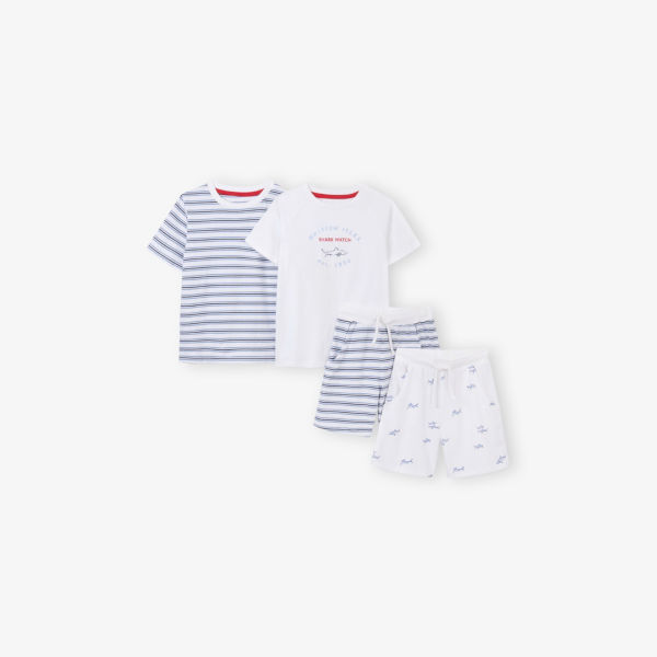 

Пижамный комплект из хлопка Shark & stripe, 2 предмета, 1-12 лет The Little White Company, мультиколор