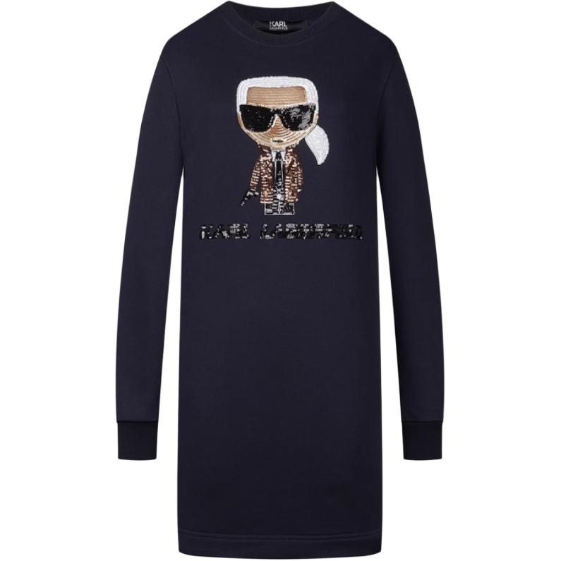 

KARL LAGERFELD / Karl Lagerfeld Jeans Длинное платье с длинными рукавами KARL LAGERFELD черное