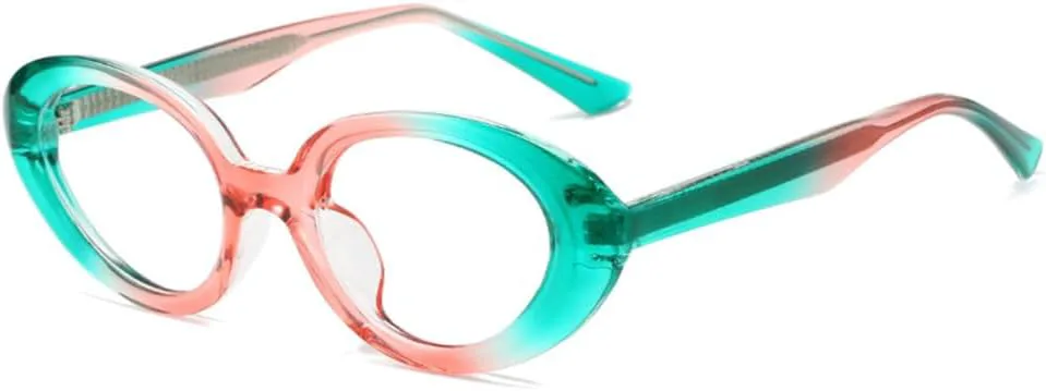 

Ретро овальные двухцветные женские солнцезащитные очки с прозрачными градиентными линзами, солнцезащитные очки UV400 для мужчин generic, Green Pink Clear