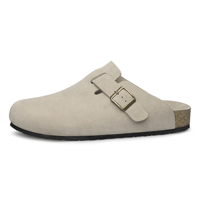 

VAEL Экрю унисекс тапочки с закрытым носком на резиновой подошве бесшумные устойчивые к истиранию, цвет Ecru