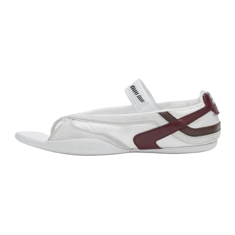 MIU MIU Сандалии Gymnasium SS25, весна-лето, женские, белые, с одним ремешком