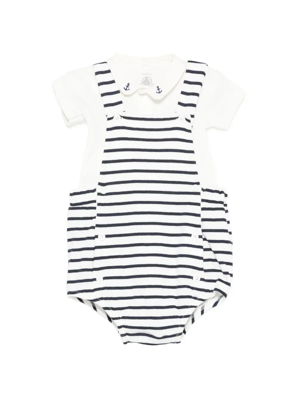 Полосатые шорты (набор из двух штук) Petit Bateau, белый