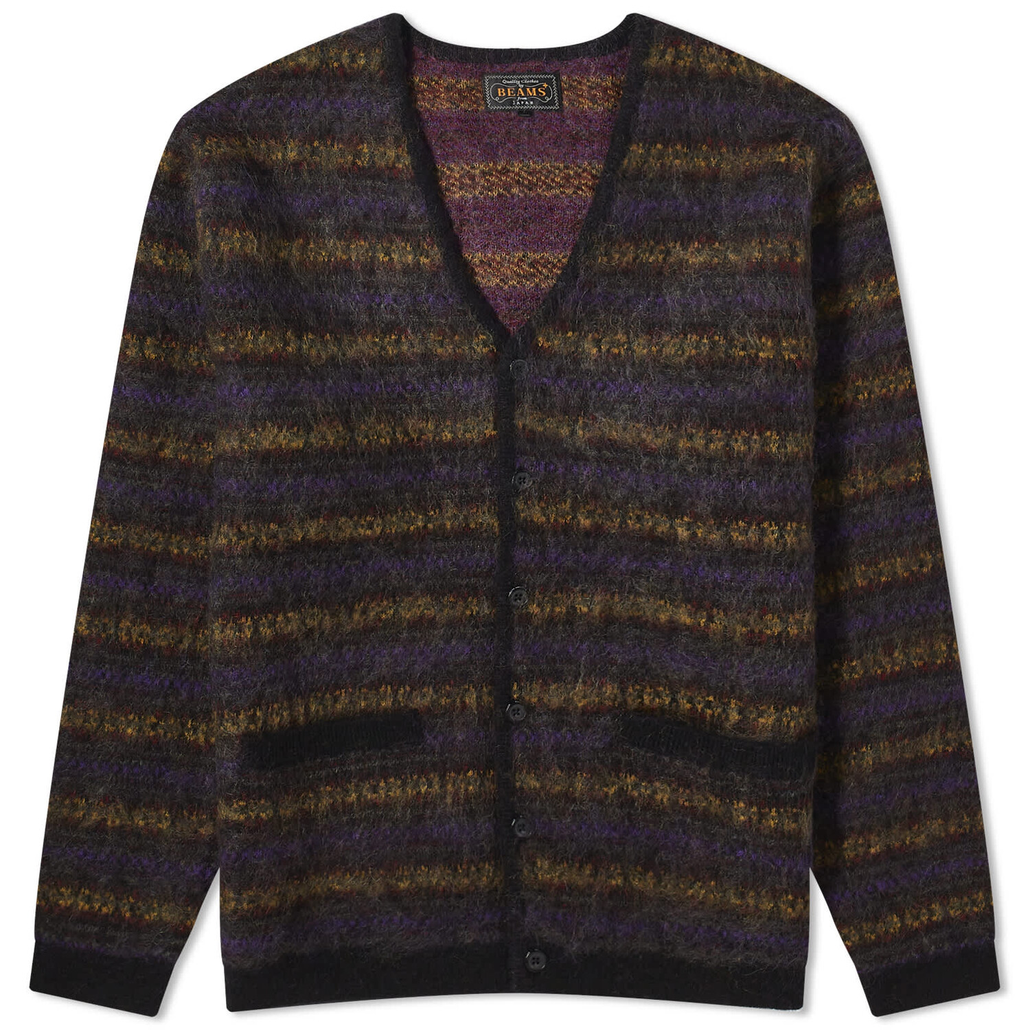 

Кардиган Beams Plus Fairisle Jacquard Mohair, цвет Charcoal Grey