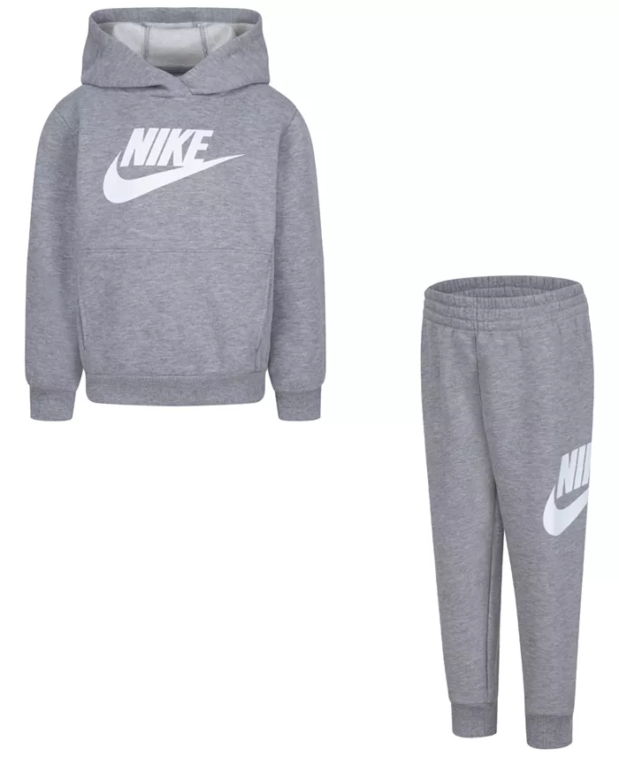 

Детский комплект из толстовки с капюшоном и брюк Little Boys Club Fleece 2-Pc. Logo Nike, серый