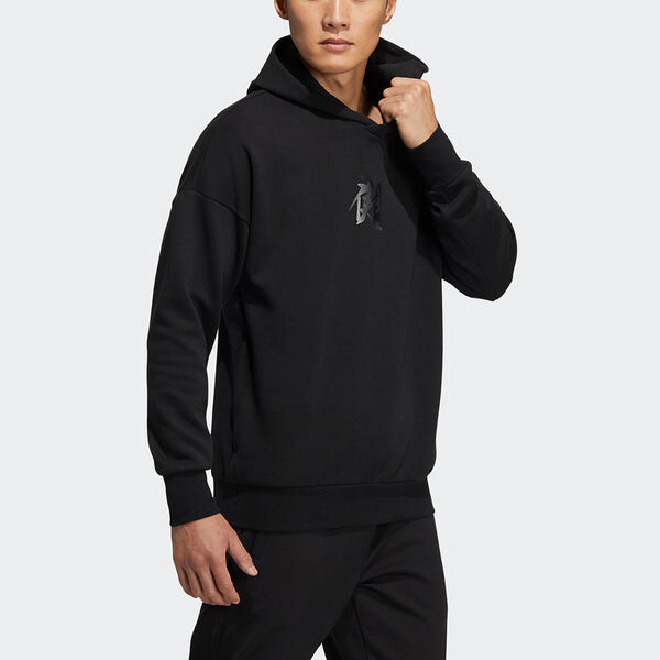 Толстовка Men's adidas Wj Swt Hood Martial Arts Series Printing Sports Black, черный — фото 4