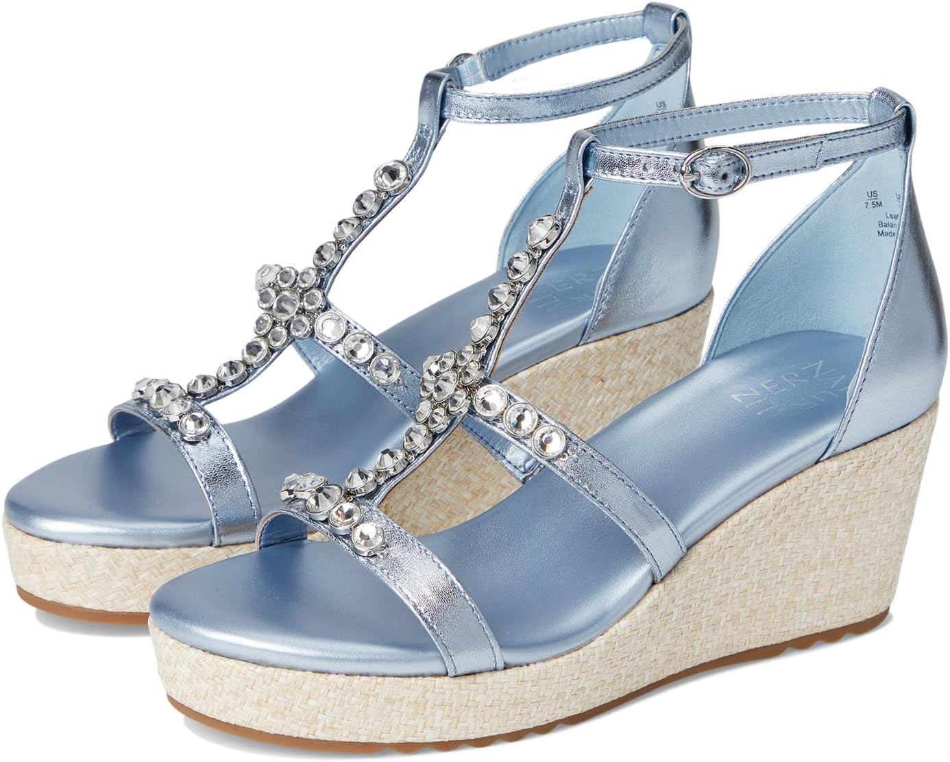 

Сандалии Naturalizer Serena Ankle Straps, цвет Light Blue Metallic Leather