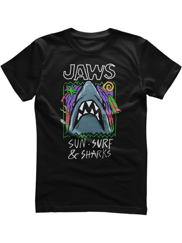 

Футболка JAWS Sun Surf & Sharks T-Shirt черного цвета Jaws, Черный, Футболка JAWS Sun Surf & Sharks T-Shirt черного цвета Jaws
