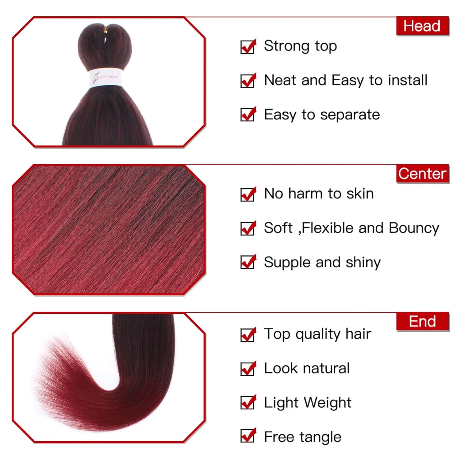 Набор наращиваемых волос для плетения «EZ Braids» от Xtrend Xtrend, 350# — фото 3