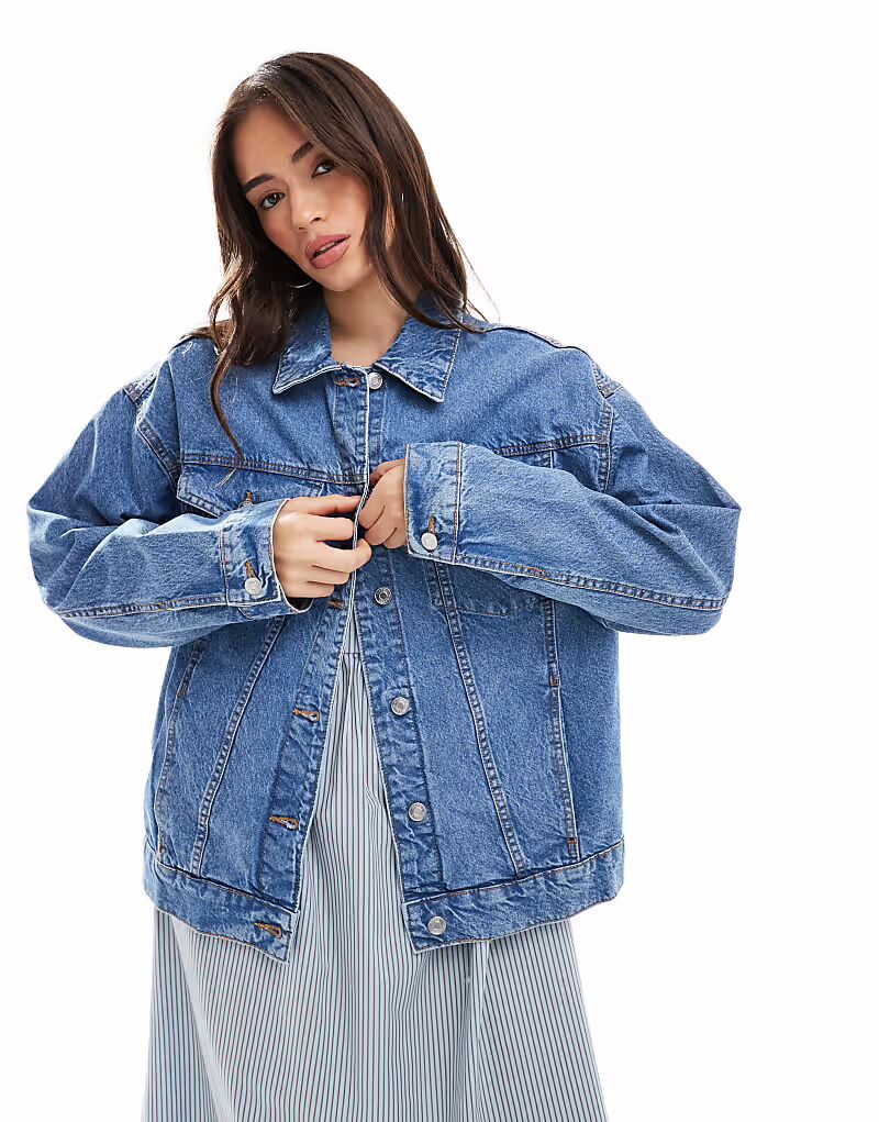 

Джинсовая куртка свободного кроя в стиле 90-х от ASOS DESIGN в оттенке «синий»