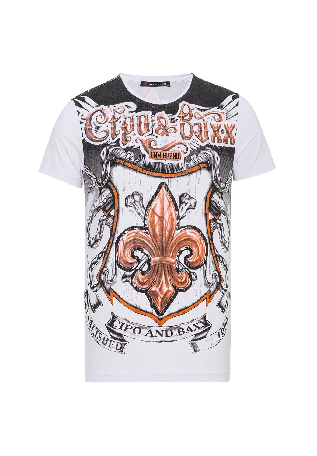 

Футболка с классным принтом герба CIPO & BAXX, белый