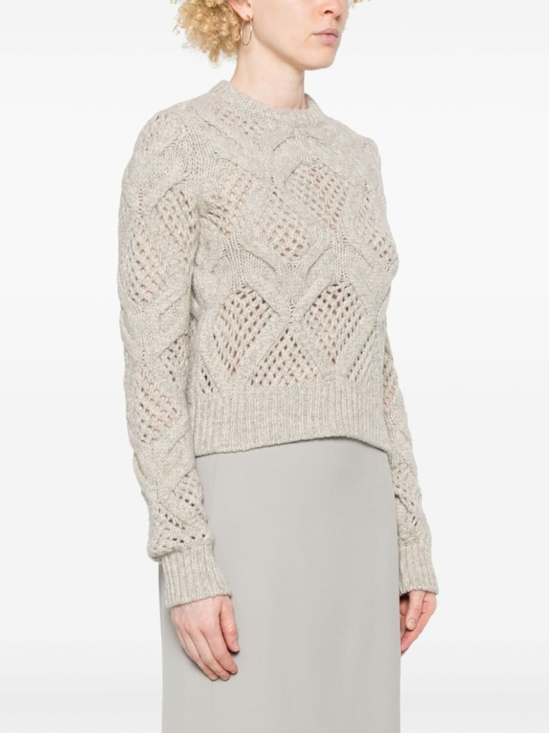 

Sportmax нарвел свитер, нейтральный цвет