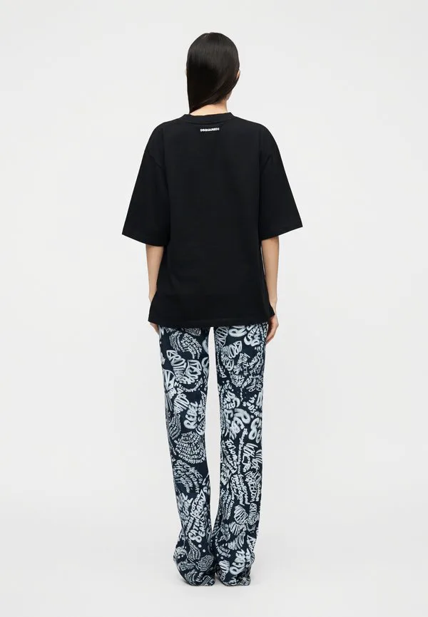 Футболка iconique свободного кроя с принтом Dsquared2, Black — фото 3