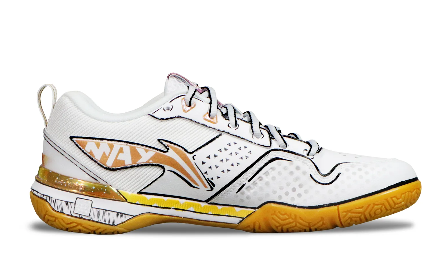 Кроссовки для бадминтона Li-Ning Blade Max с амортизацией и износостойкой подошвой, унисекс, бело-оранжево-черные — фото 4