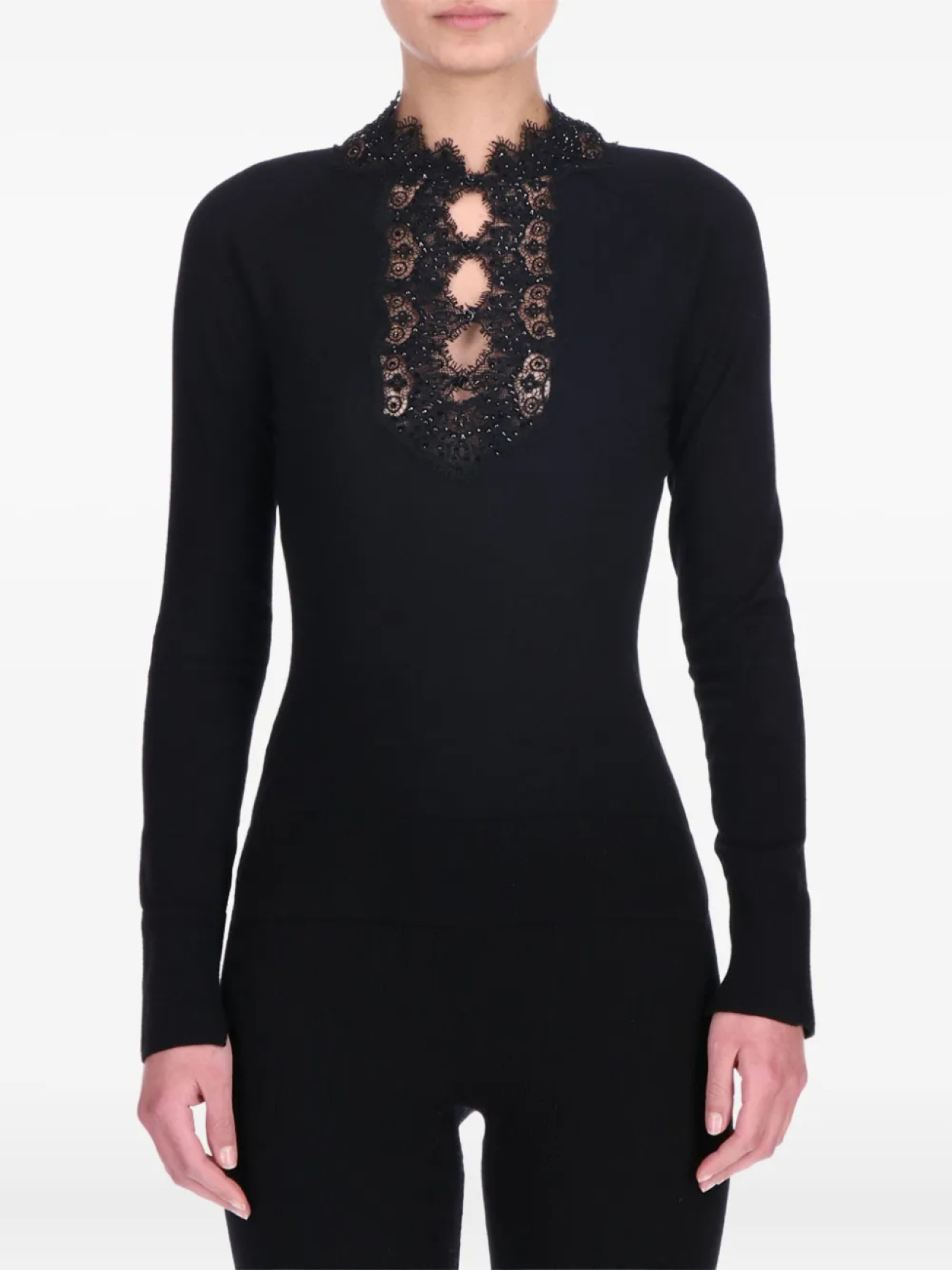 

Ermanno Scervino джемпер с кружевом, черный