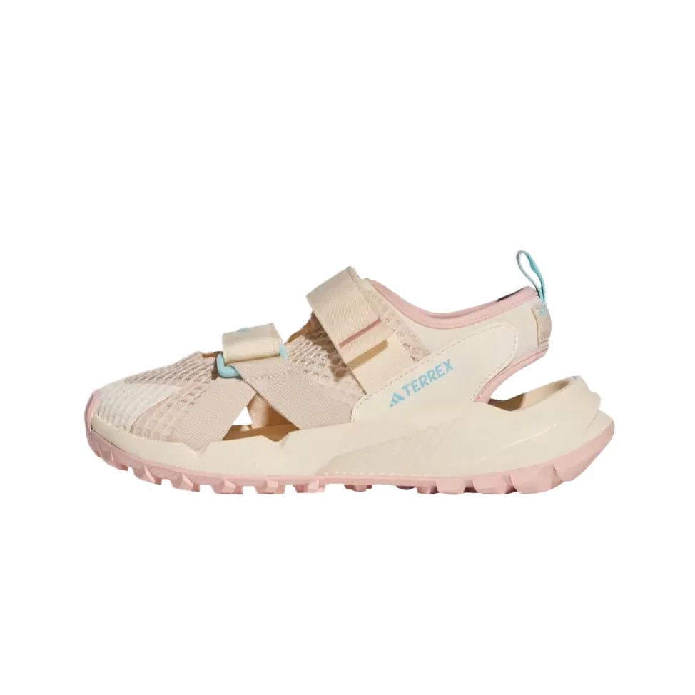 Сандалии Terrex Hydroterra Synthetic Leather, Textile Cushioning Quick Dry Low top Kids' Adidas, Cream White/Blush Pink/Semi Shimmery Aqua Blue