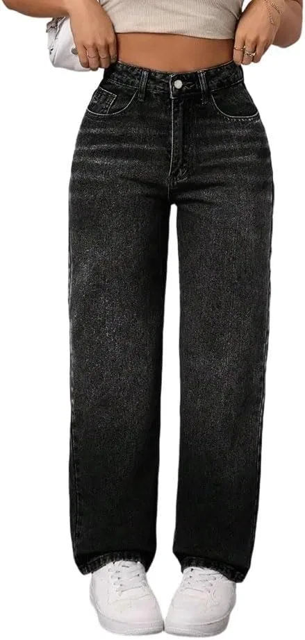Джинсы, высокая посадка, Light Wash Denim, 1