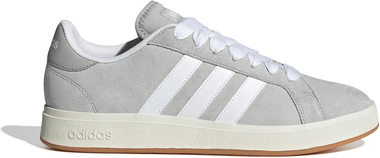 Кроссовки Adidas Unisex Grand Court Base 00s из замши и резины, модель JQ6018, белый/серый — фото 2