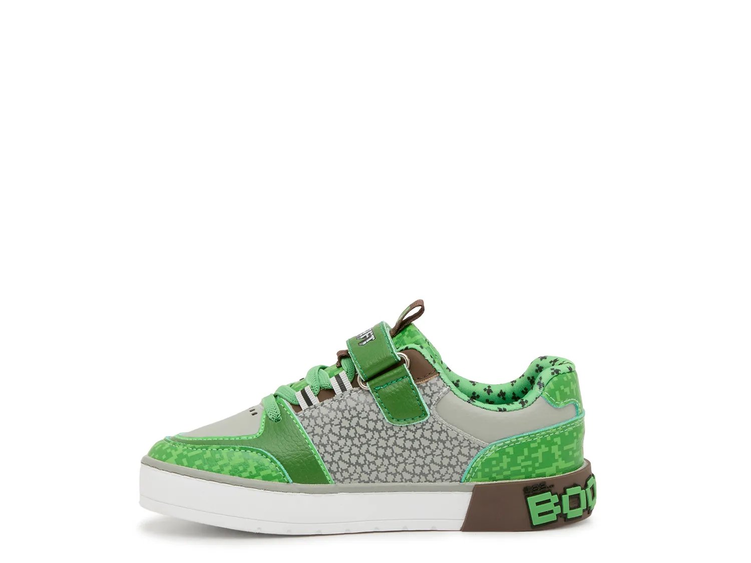 Кроссовки Ground Up Minecraft Court Sneaker - Kids', серый/зеленый — фото 3