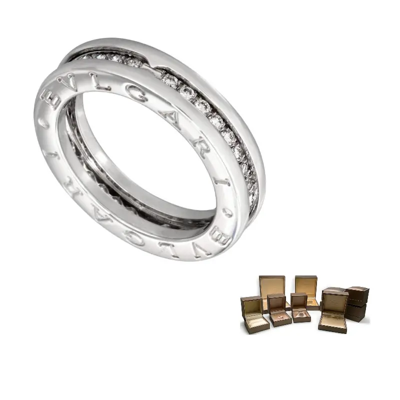 

BVLGARI 18K белое золото, кольца с бриллиантами Unisex Silver
