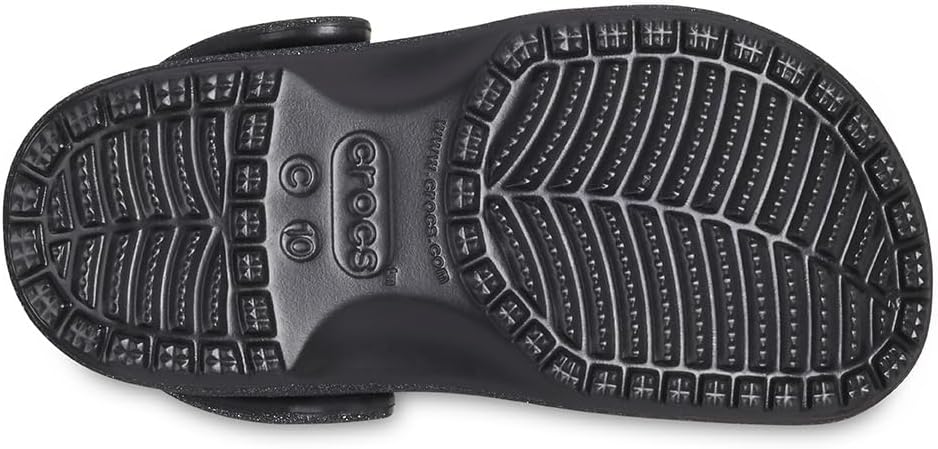 Детские кроксы Crocs Classic с блестками, черный — фото 3