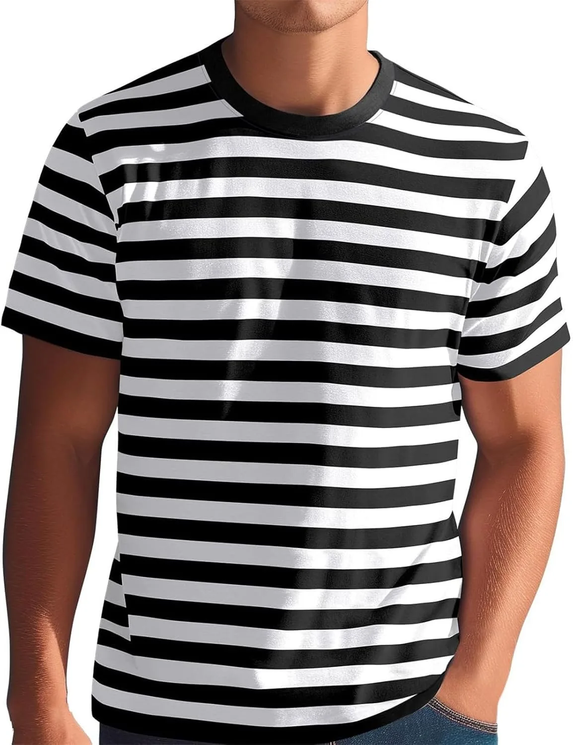 

Летняя полосатая футболка для мужчин с коротким рукавом RSZGSWS