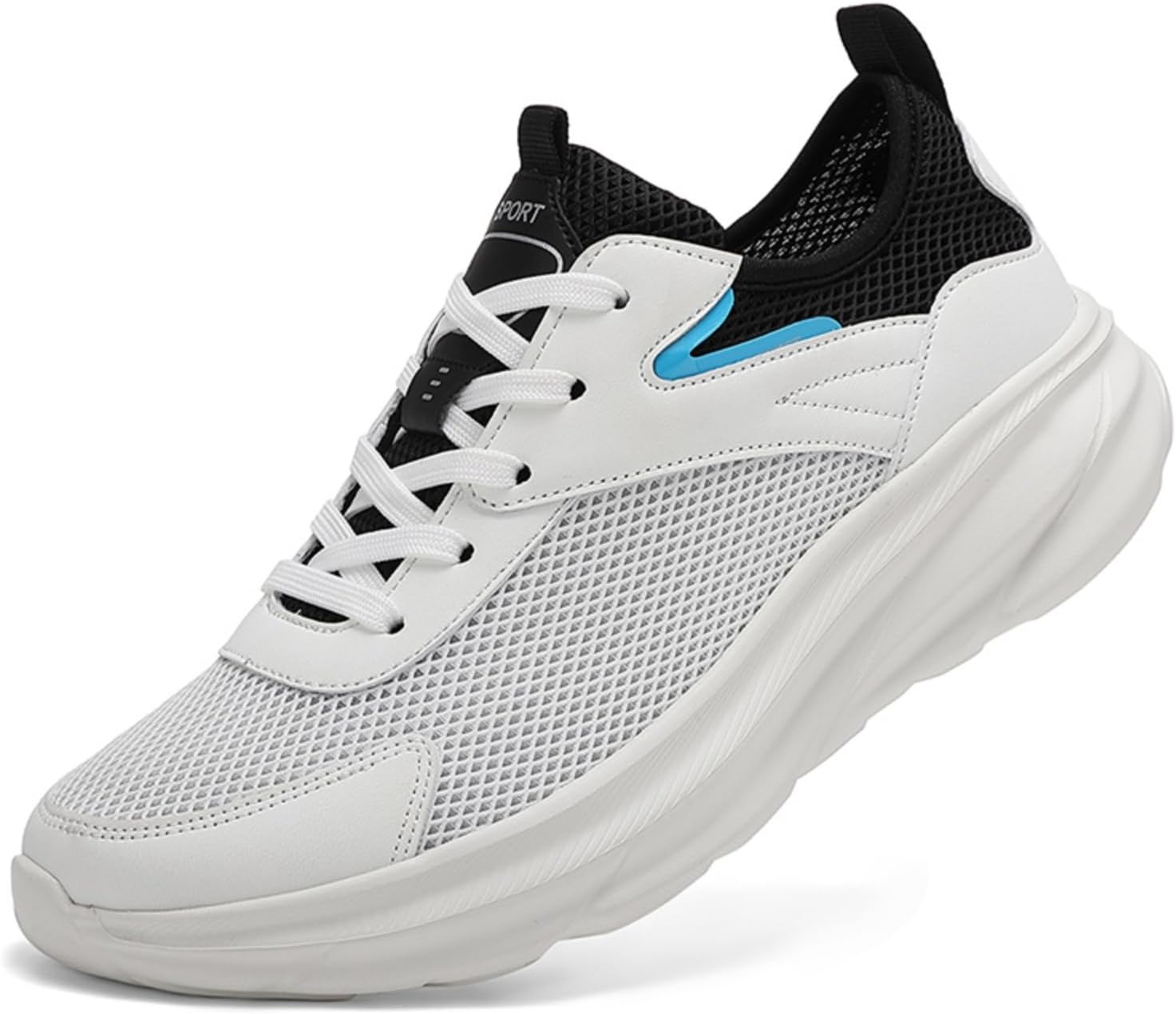 

Мужские легкие дышащие беговые кроссовки с сеткой, стильные нескользящие спортивные кроссовки с амортизирующей подошвой, идеально подходят для спорта и повседневной носки Aokisx, белый