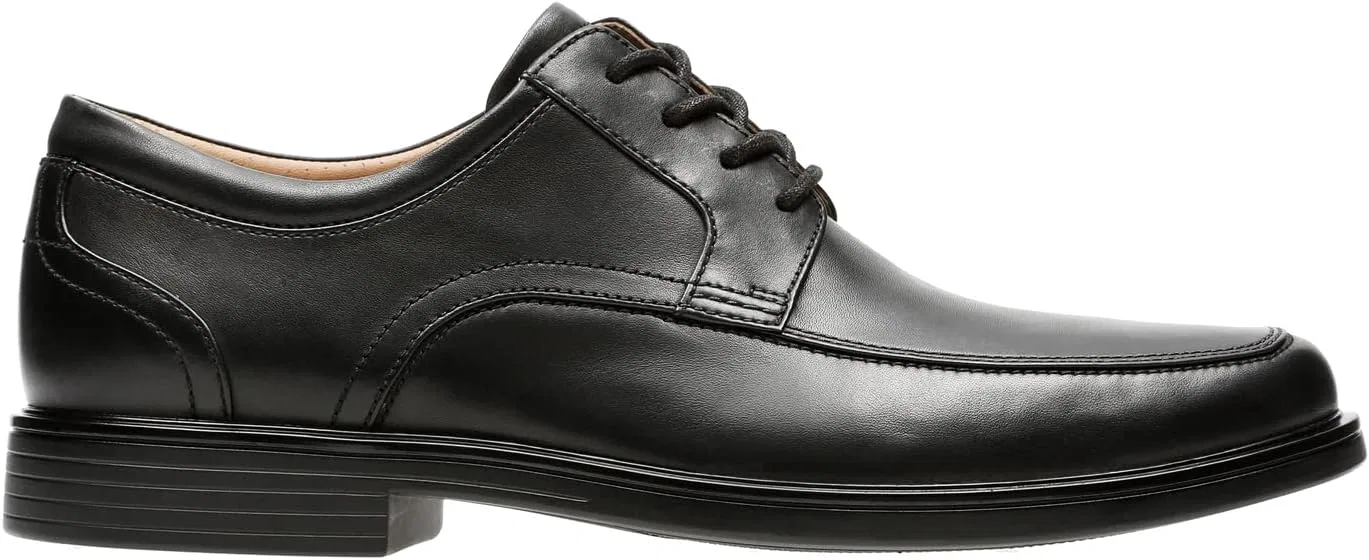 Туфли Clarks Mens Un Aldric Park, Black (Black Leather) — фото 2