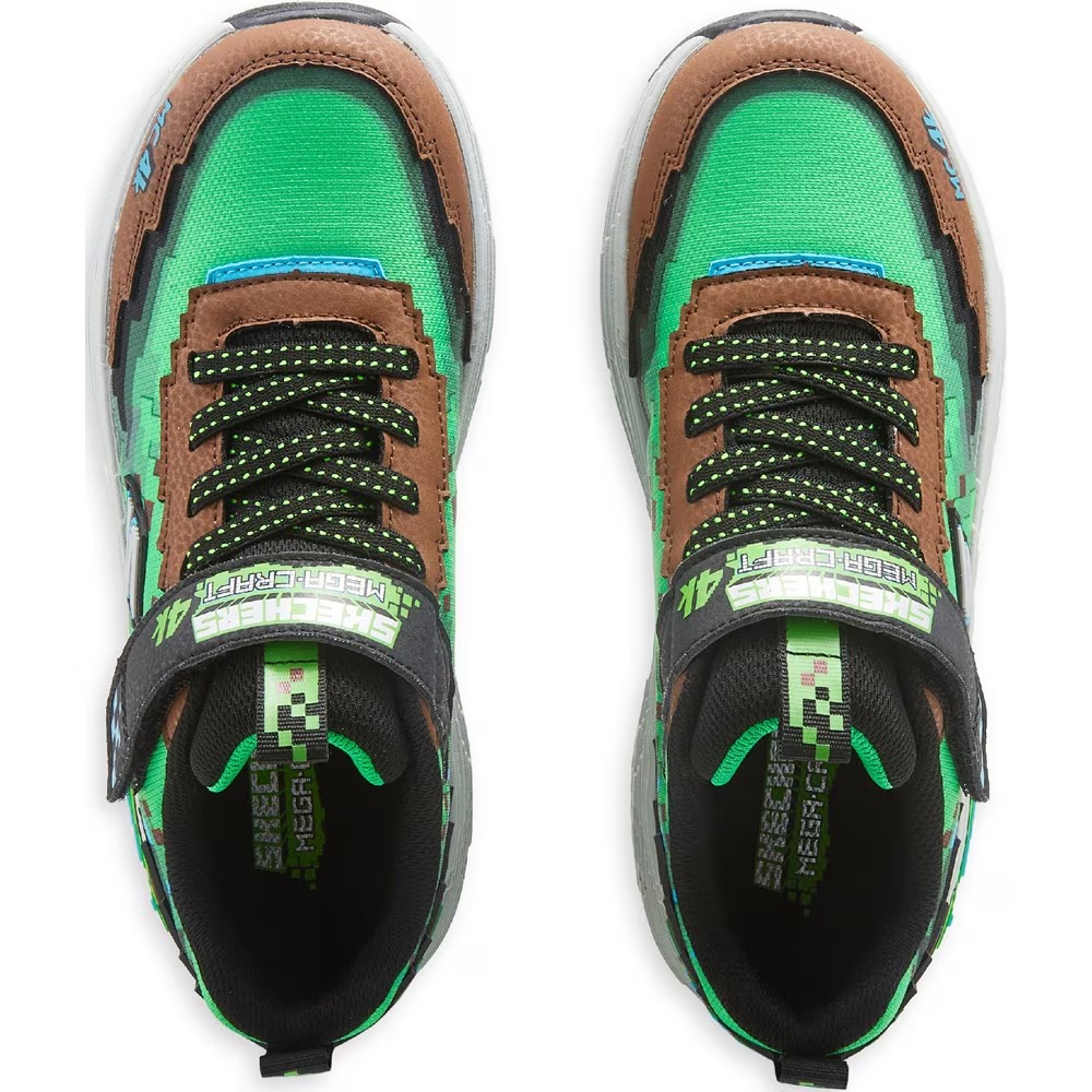 Детские кроссовки Skechers mega-craft 4k для маленьких и больших детей, brown/green — фото 4