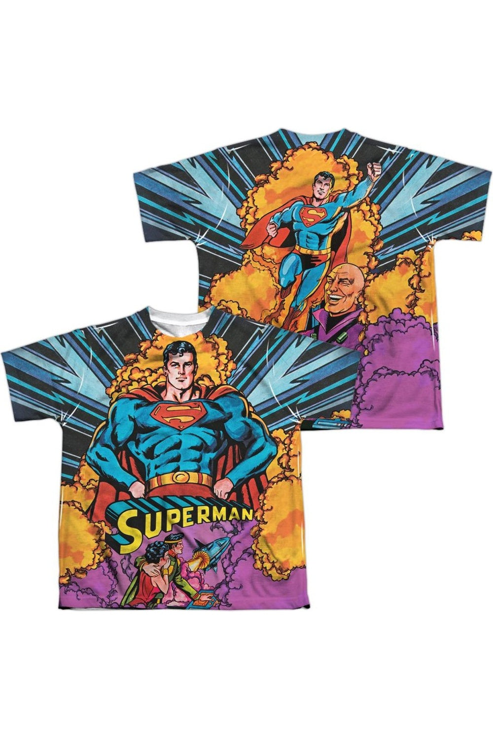 

Футболка с коротким рукавом для детей "Superman Blast Off" (принт спереди и сзади) Gildan, белый