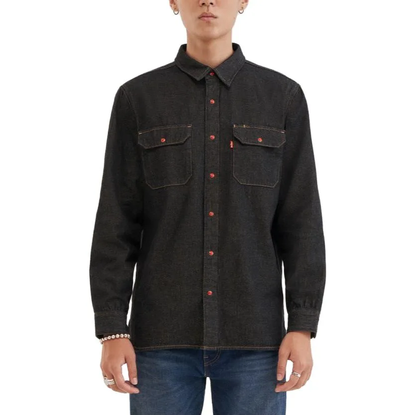 Рубашка мужская темная джинсовая с заостренным воротником Levis, Dark Denim — фото 4