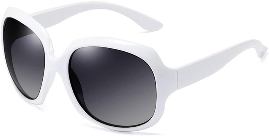 

Элегантные большие поляризованные солнцезащитные очки для женщин, модные большие круглые солнцезащитные очки в винтажном стиле для активного отдыха с защитой от бликов LOVQZAOF, White Grey