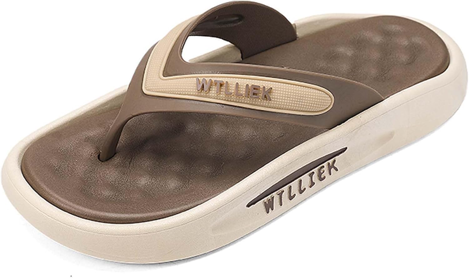 

Мужские летние пляжные шлепанцы с поддержкой свода стопы, удобные спортивные сандалии для дома и улицы, легкие и дышащие Uangli, коричневый