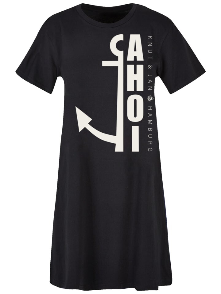 

Короткое платье F4NT4STIC Damen T-Shirt Kleid Ahoi Anker Knut & Jan Hamburg, черный