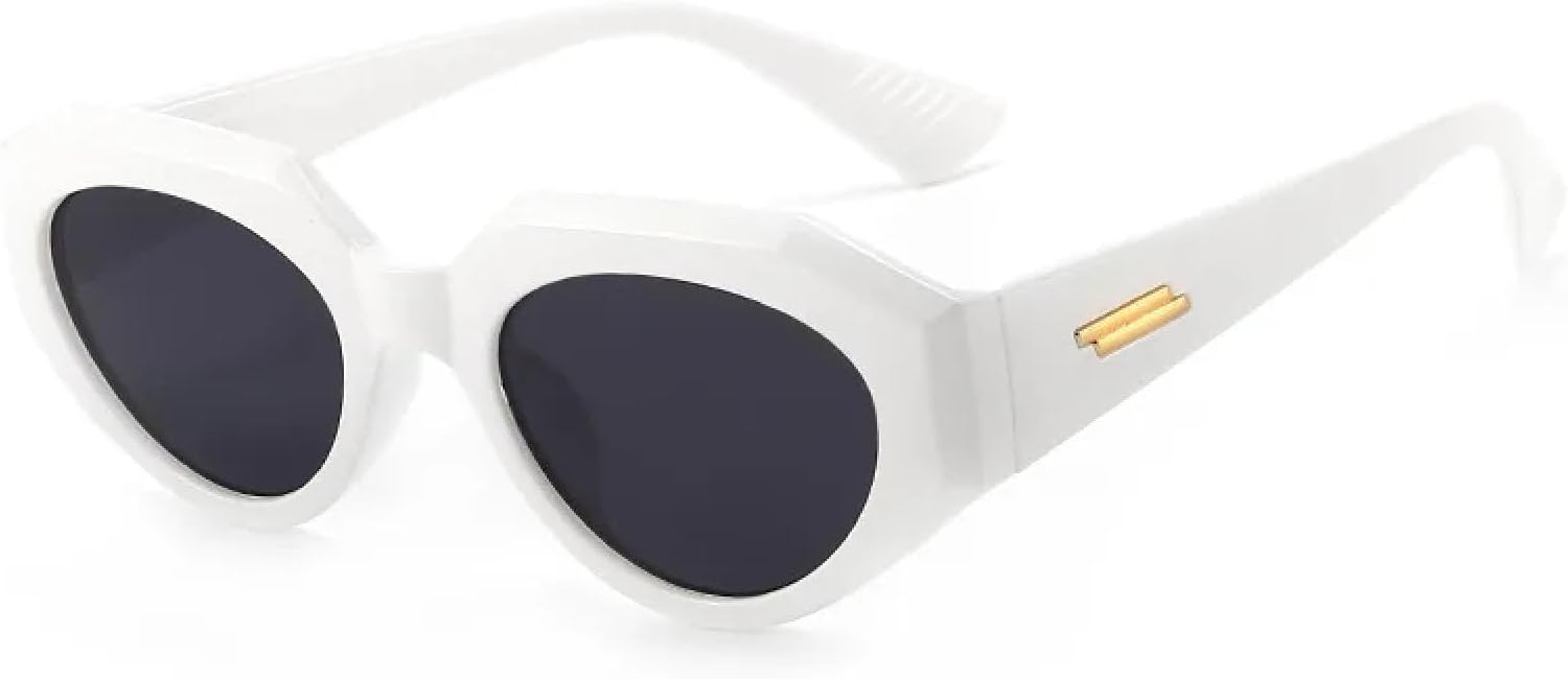 

Солнцезащитные очки с защитой от УФ-излучения UV400 | Панк, овальные, «кошачий глаз», в стиле стимпанк с леопардовым принтом | Для женщин и мужчин, для занятий спортом на открытом воздухе и вождения DSVIGF, White-black