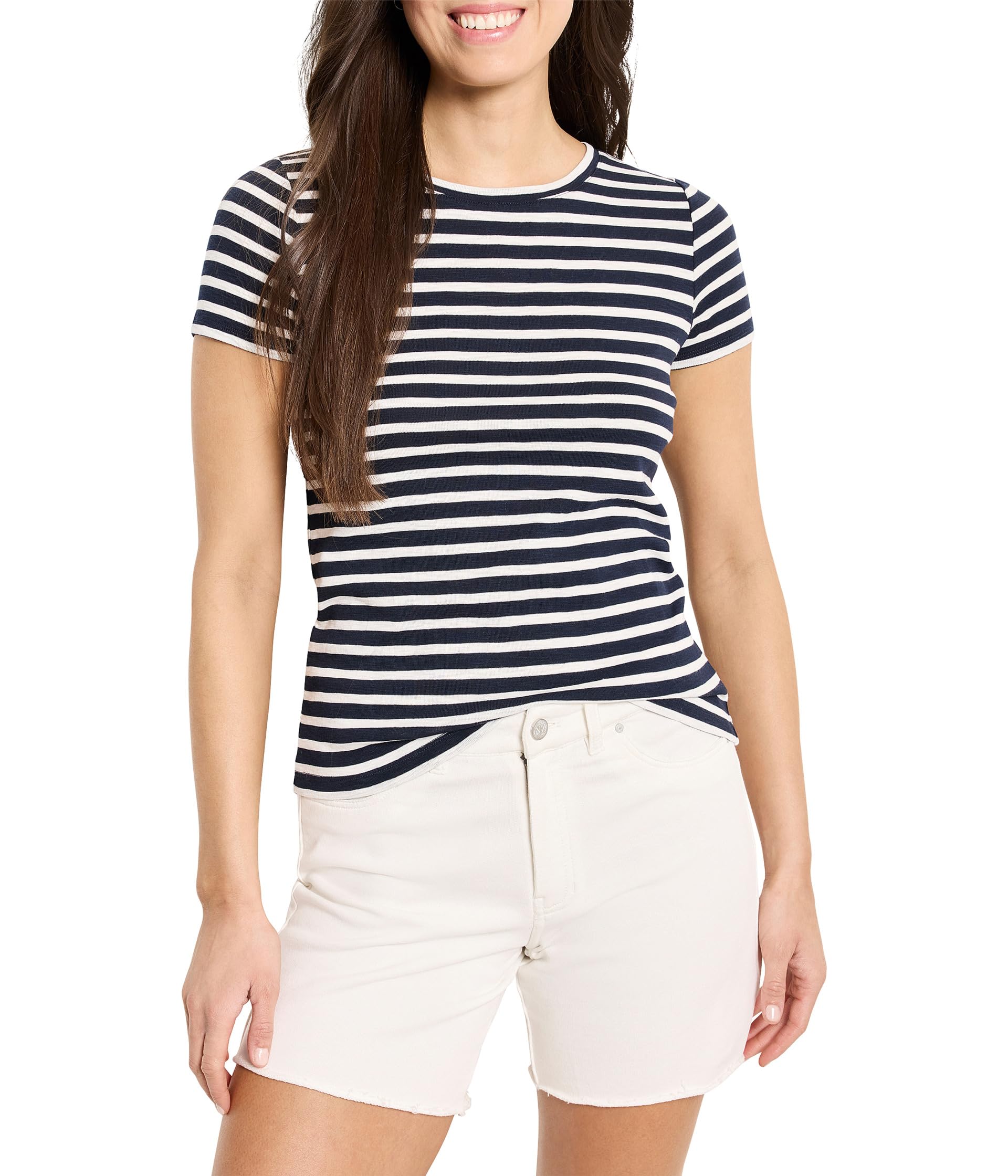 

Футболка NIC+ZOE Short Sleeve Scoop Neck Striped Tee, Indigo Multi