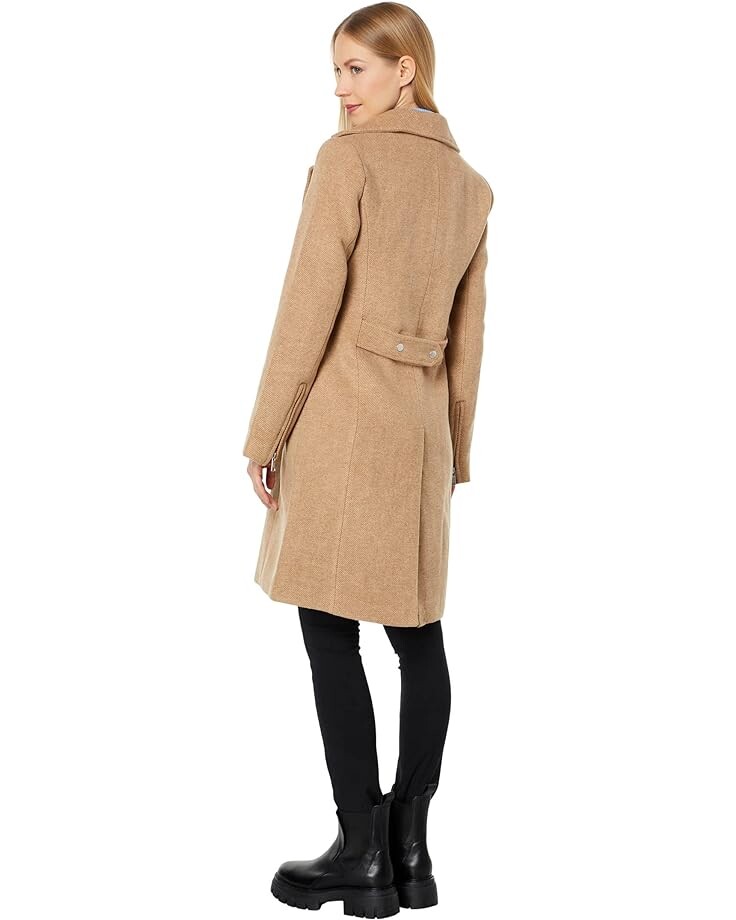 

Пальто Avec Les Filles Wool Blend Moto Coat, цвет Wheat/Ivory