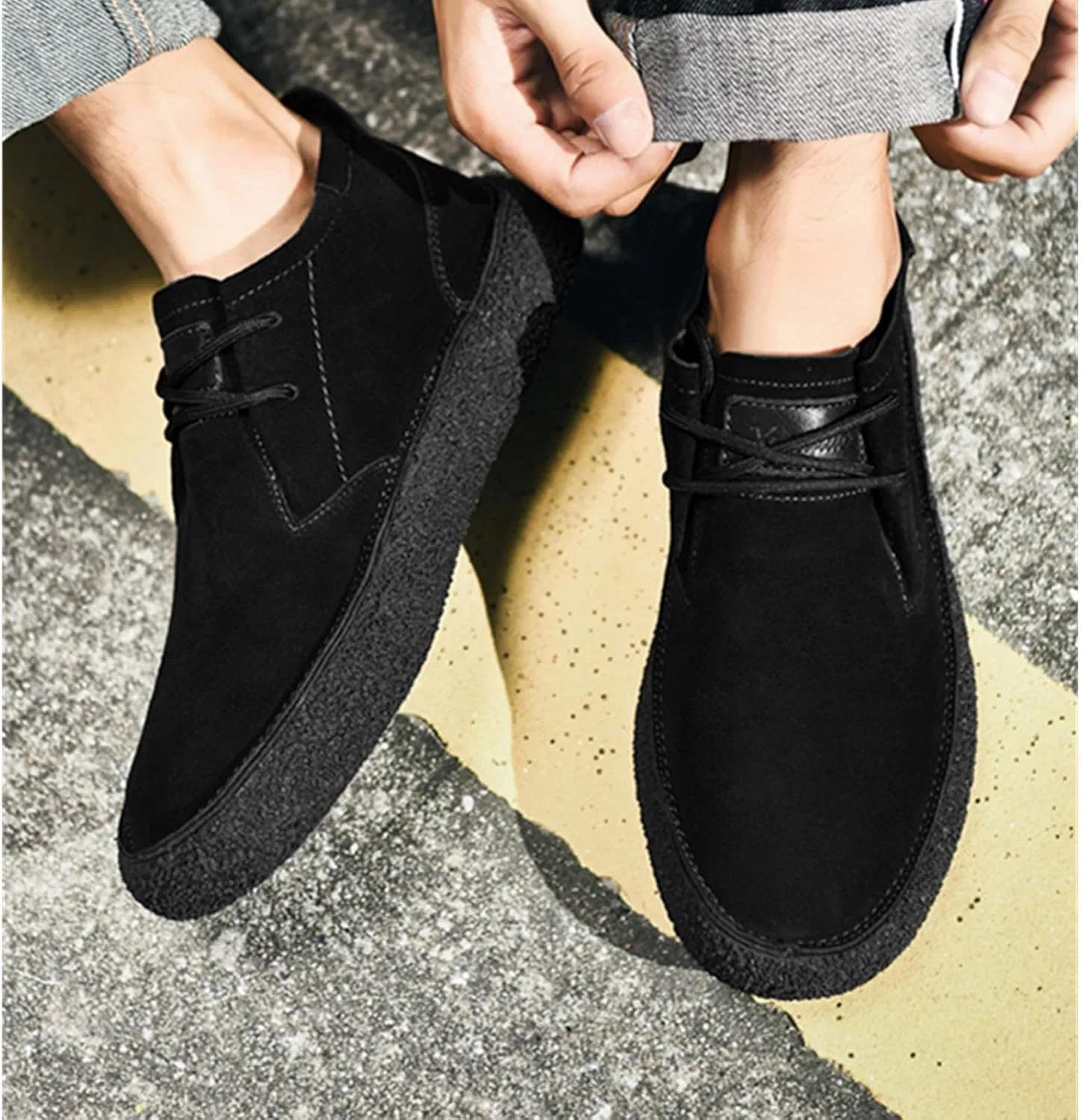 Лоферы мужские Penny Cow из замши, кожаные, мокасины, повседневная обувь, Black SywzX&xfybz — фото 2