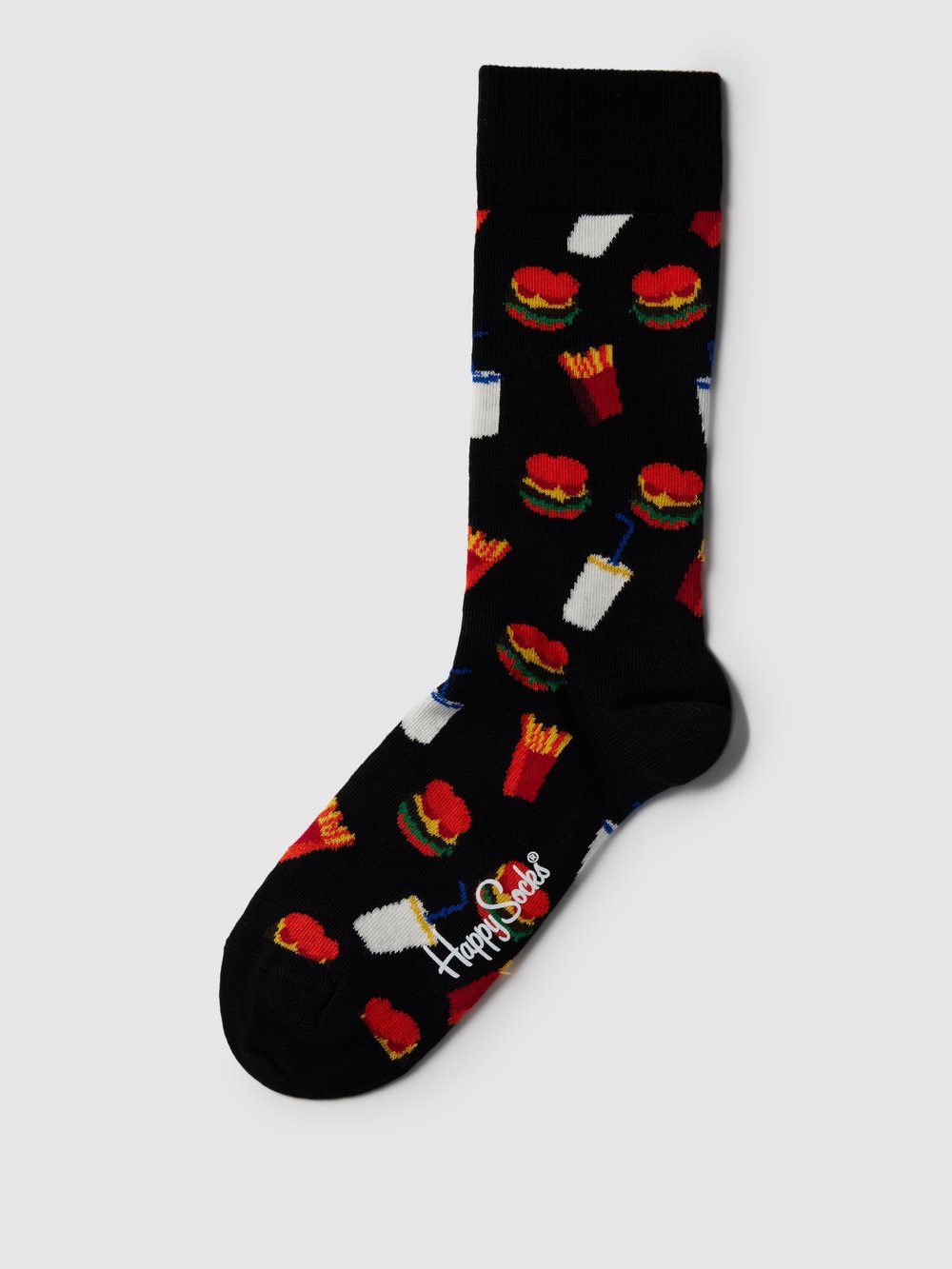 

Носки с узором по всей поверхности, модель «БУРГЕР» Happy Socks, черный